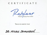 Surgeon's diploma – Restylane certificate 2010